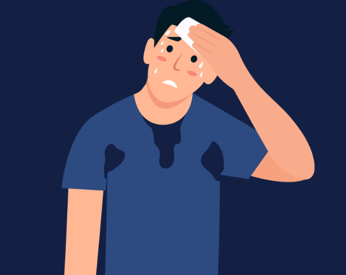 excessive sweating/hyperhidrosis